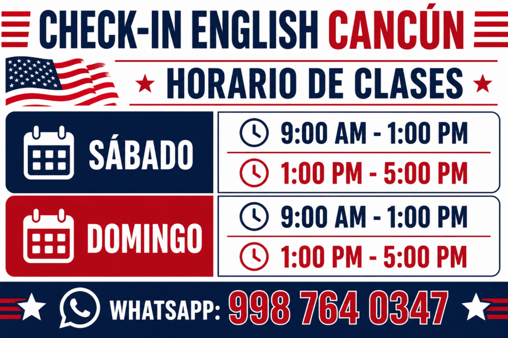 Clases de Inglés Cancún - Horarios Sábados y Domingos